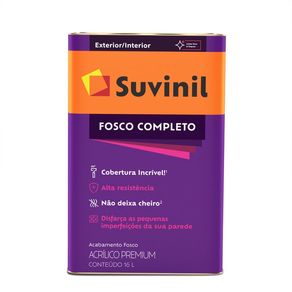 Tinta Suvinil Fosco Completo Prata Pura 16L