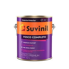 Tinta Suvinil Fosco Completo Carvão 3,2L