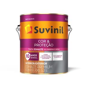 Esmalte Suvinil Cor & Proteção Acetinado Base Solvente Grão-de-bico 3,2L
