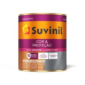 Esmalte Suvinil Cor & Proteção Acetinado Base Solvente Prata Bali 0,8L